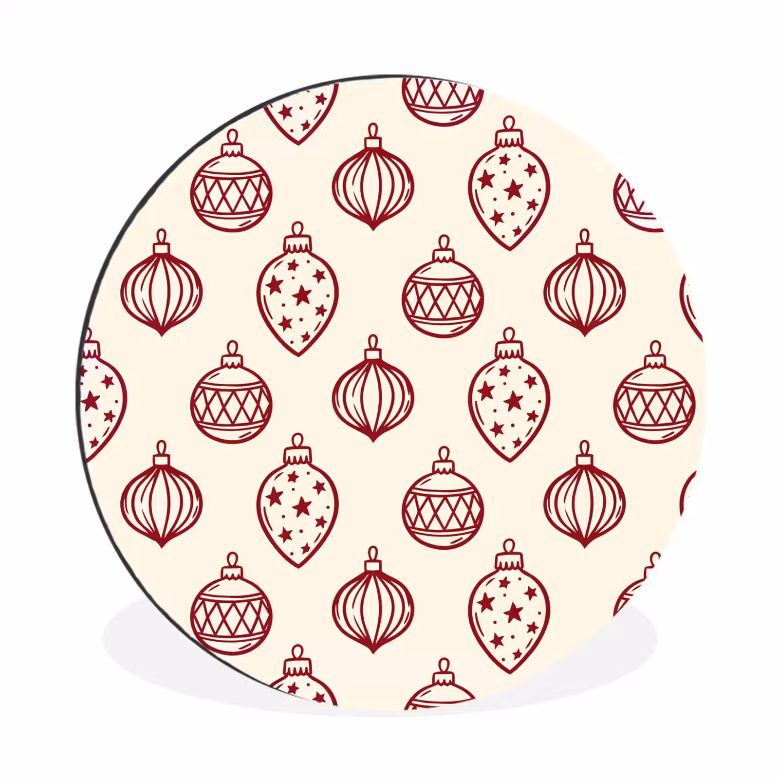 Alu-Dibond-Bild Rund - Weihnachtskugel – Rot – Weihnachten — 1