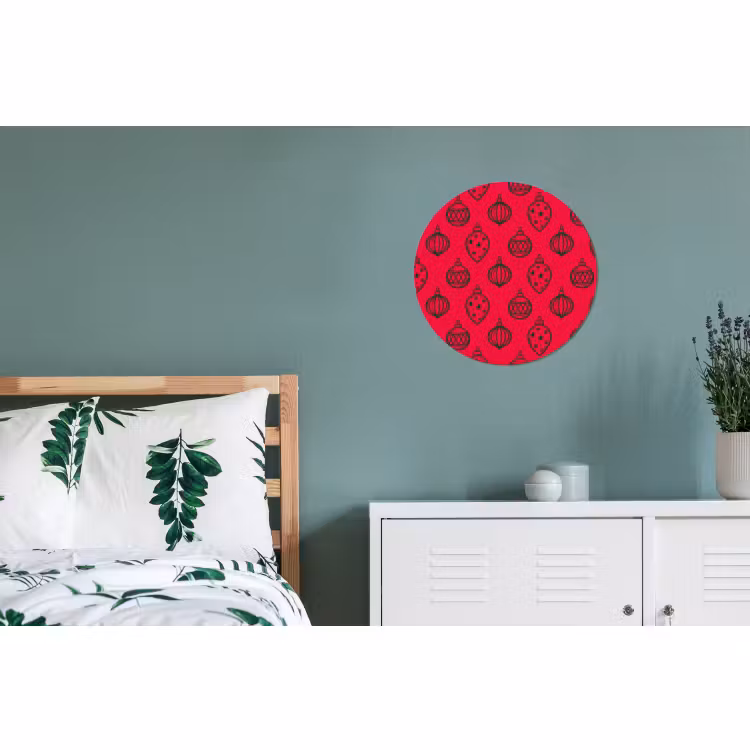 Alu-Dibond-Bild Rund - Weihnachtskugel – Grün – Rot — 5