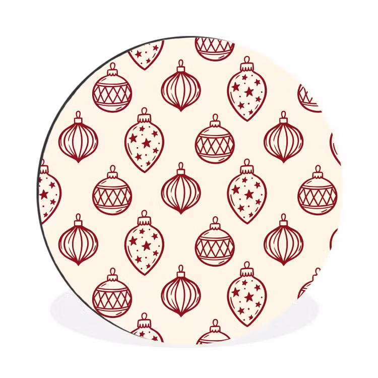 Alu-Dibond-Bild Rund - Weihnachtskugel – Rot – Weihnachten — 1