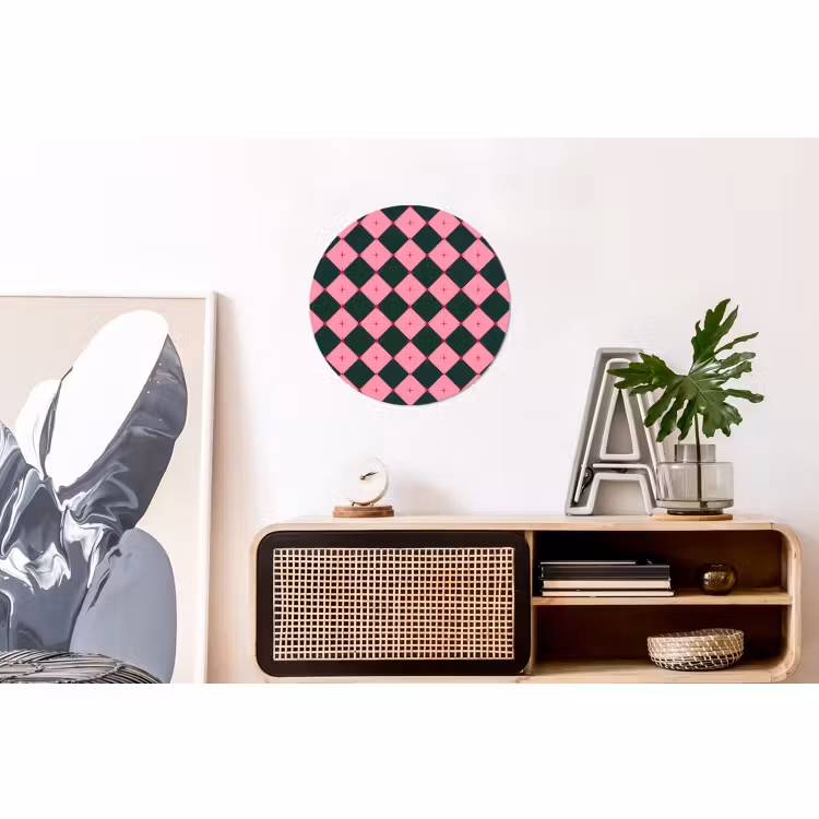 Alu-Dibond-Bild Rund - Stern – Rosa – Grün – Weihnachten — 3