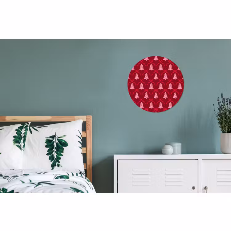 Alu-Dibond-Bild Rund - Schleife – Rot – Rosa – Weihnachten — 5