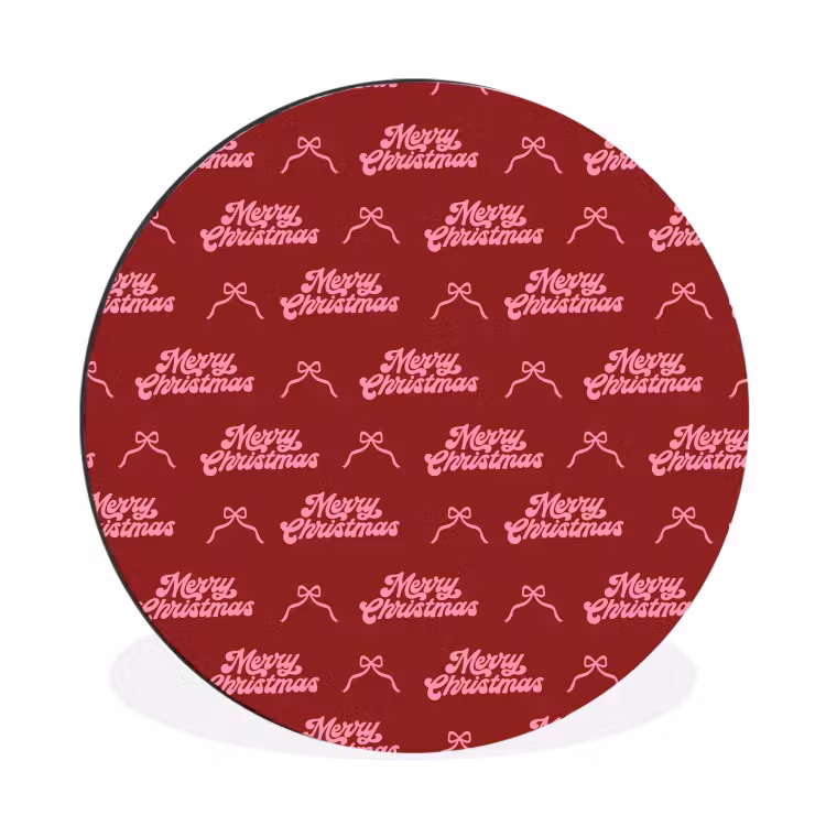 Alu-Dibond-Bild Rund - Text – Rot – Rosa – Schleife — 1