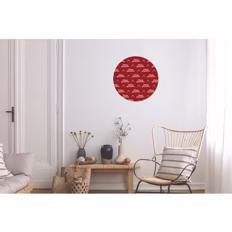 Alu-Dibond-Bild Rund - Text – Rot – Rosa – Schleife — 2