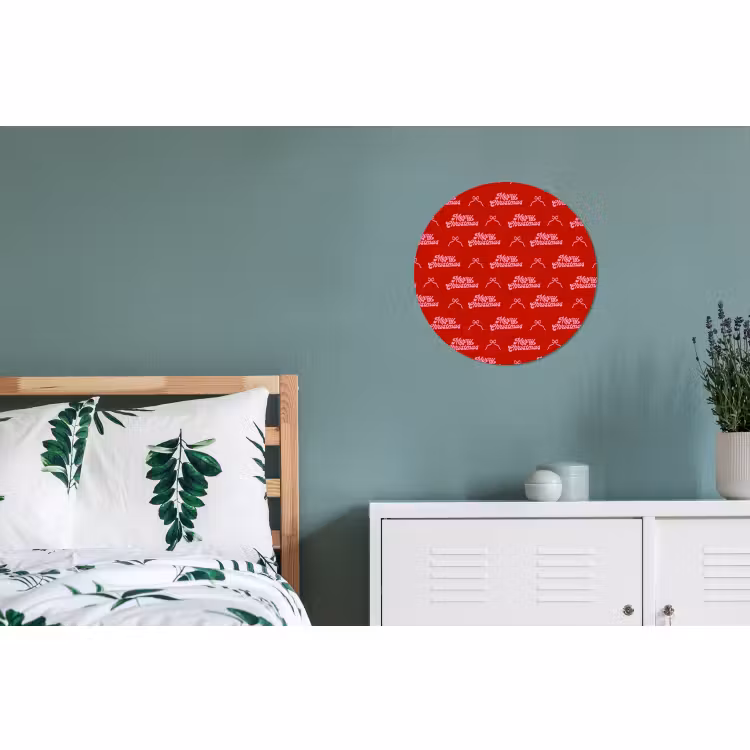 Alu-Dibond-Bild Rund - Text – Schleife – Rosa – Rot — 5