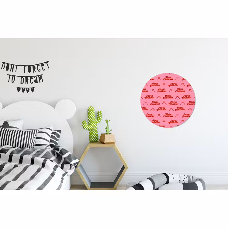 Alu-Dibond-Bild Rund - Text – Schleife – Rot – Rosa — 4