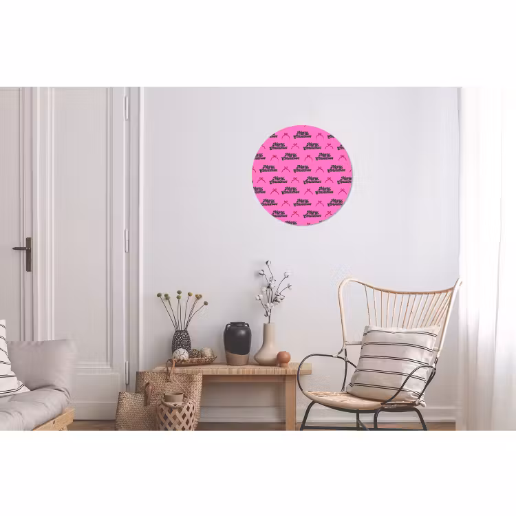 Alu-Dibond-Bild Rund - Text – Neon – Rosa – Weihnachten — 2
