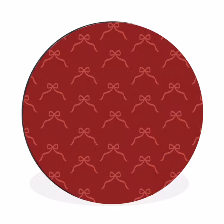 Alu-Dibond-Bild Rund - Schleife – Rosa – Rot – Weihnachten — 1