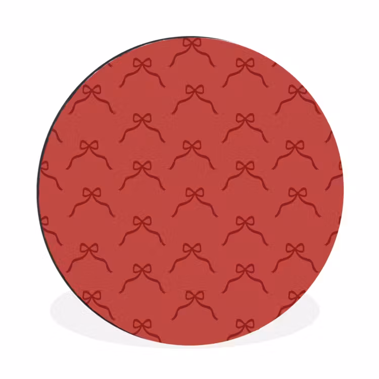 Alu-Dibond-Bild Rund - Schleife – Rot – Weihnachten — 1