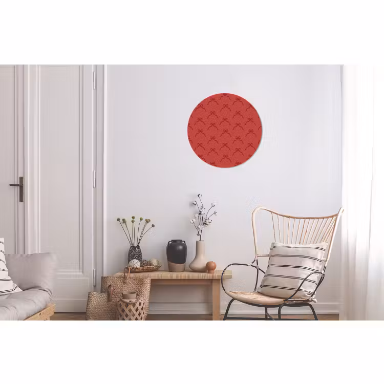 Alu-Dibond-Bild Rund - Schleife – Rot – Weihnachten — 2