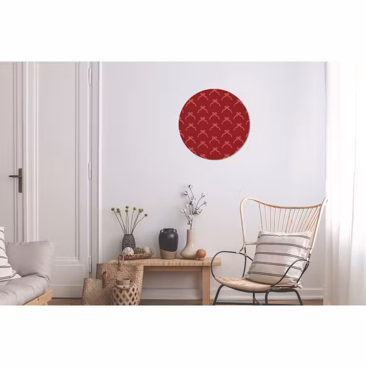 Alu-Dibond-Bild Rund - Schleife – Weihnachten – Rot – Rosa — 2