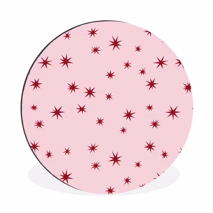 Alu-Dibond-Bild Rund - Stern – Rosa – Rot — 1