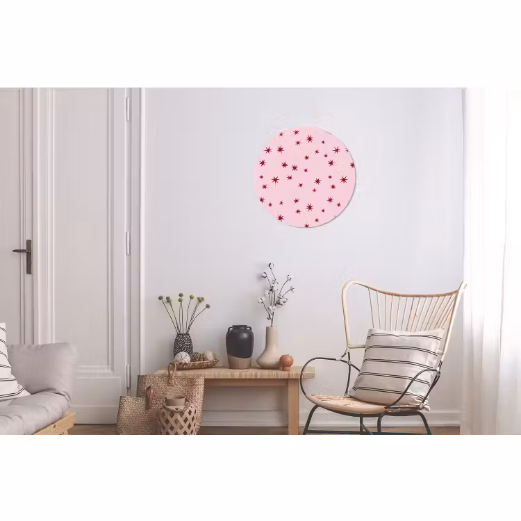 Alu-Dibond-Bild Rund - Stern – Rosa – Rot — 2