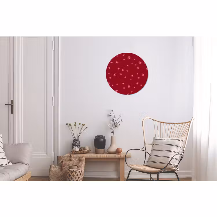 Alu-Dibond-Bild Rund - Stern – Rosa – Weihnachten – Rot — 2