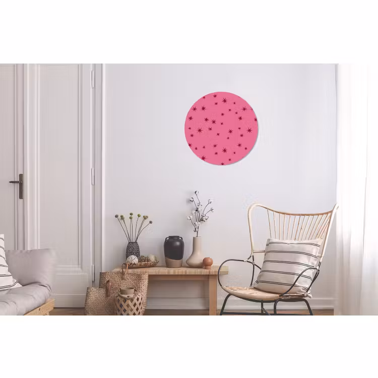 Alu-Dibond-Bild Rund - Weihnachten – Stern – Rot – Rosa — 2