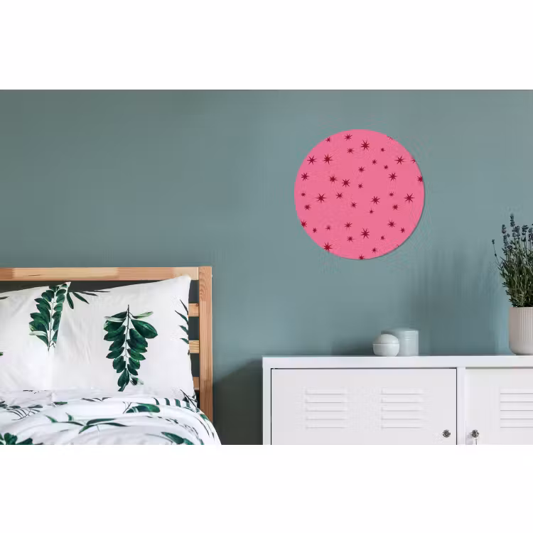 Alu-Dibond-Bild Rund - Weihnachten – Stern – Rot – Rosa — 5