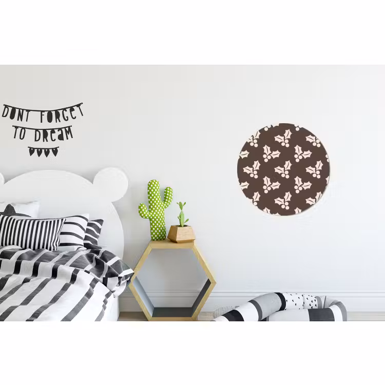 Alu-Dibond-Bild Rund - Stechpalme – Braun – Weihnachten — 4