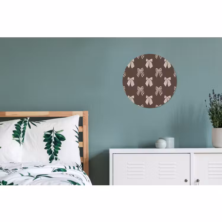 Alu-Dibond-Bild Rund - Schleifen – Weihnachten – Braun – Cremefarben — 5