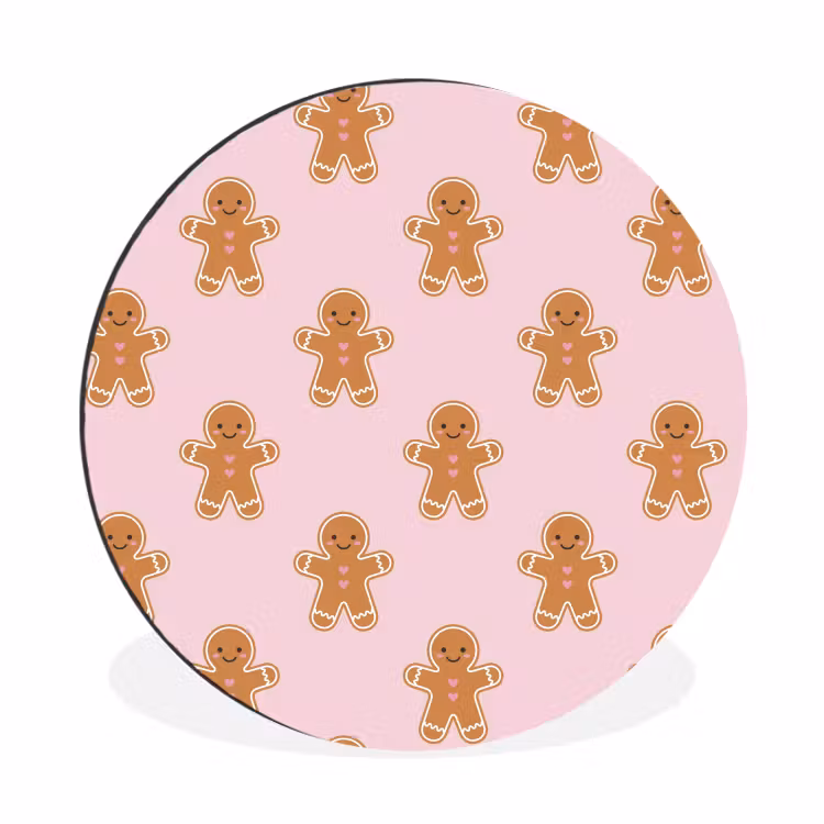 Alu-Dibond-Bild Rund - Lebkuchen – Weihnachten – Rosa — 1