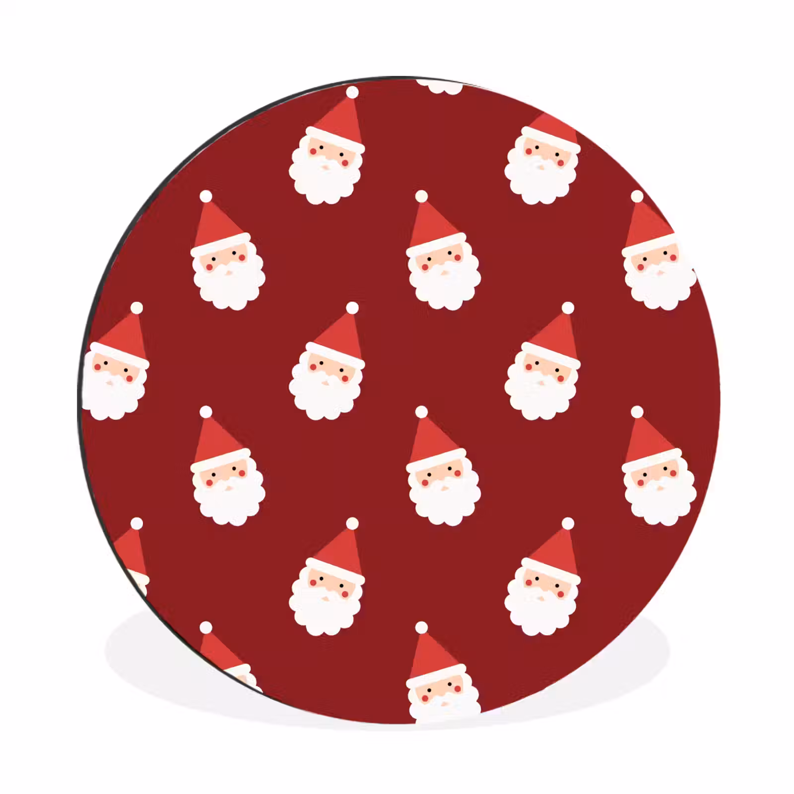Alu-Dibond-Bild Rund - Weihnachtsmann – Weihnachten – Rot — 1