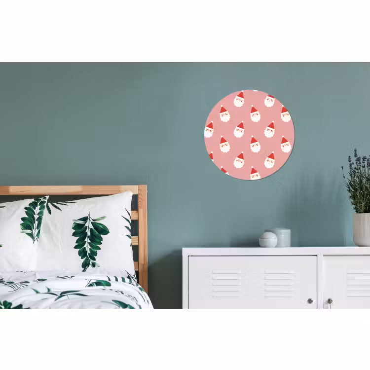 Alu-Dibond-Bild Rund - Weihnachten – Weihnachtsmann – Rosa — 5