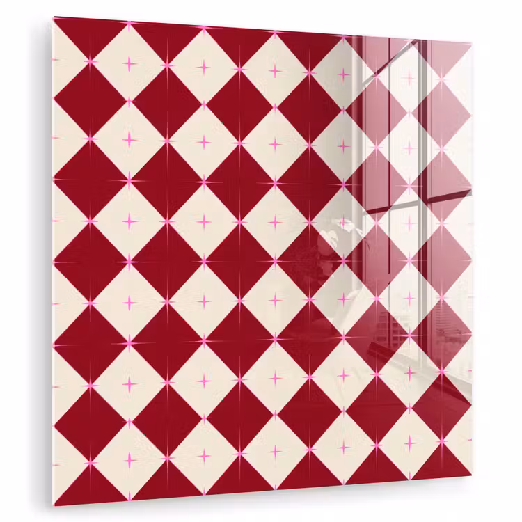 Glasbild - Stern – Rosa – Rot – Weihnachten — 1