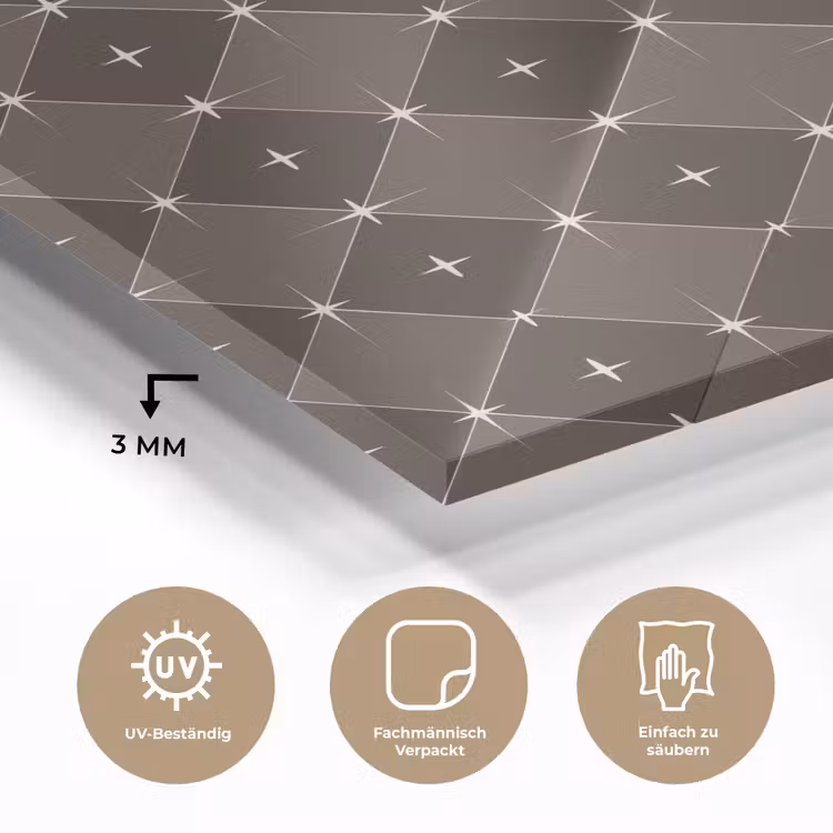 Glasbild - Stern – Braun – Taupe – Weihnachten — 3