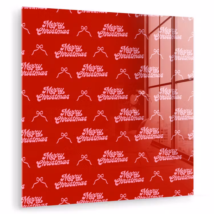 Glasbild - Text – Schleife – Rosa – Rot — 1