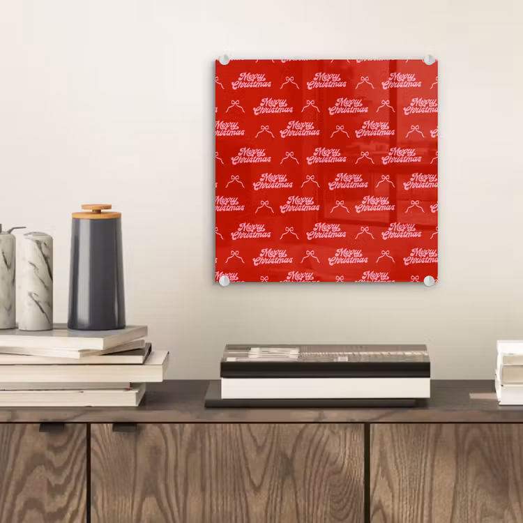 Glasbild - Text – Schleife – Rosa – Rot — 2