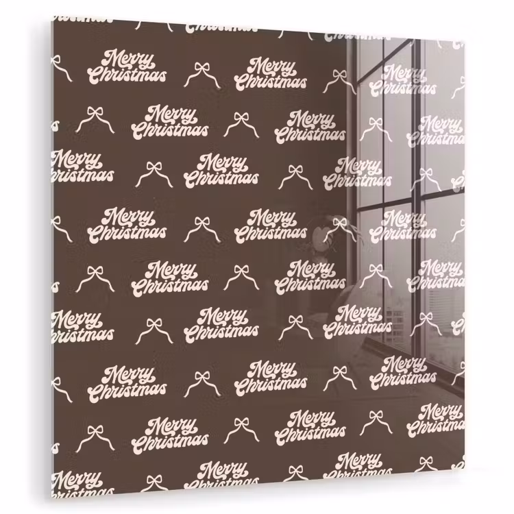 Glasbild - Text – Creme – Braun – Schleife — 1