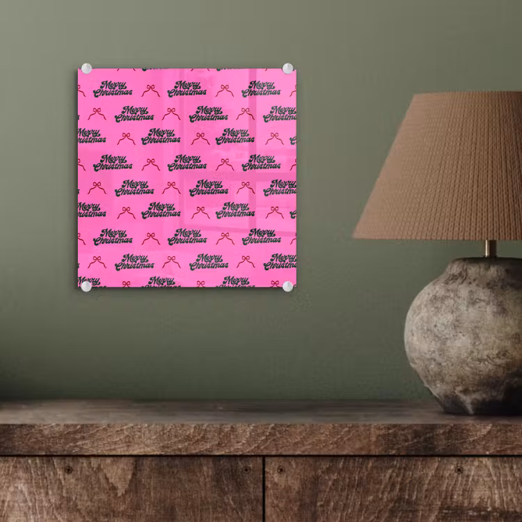 Glasbild - Text – Neon – Rosa – Weihnachten — 4