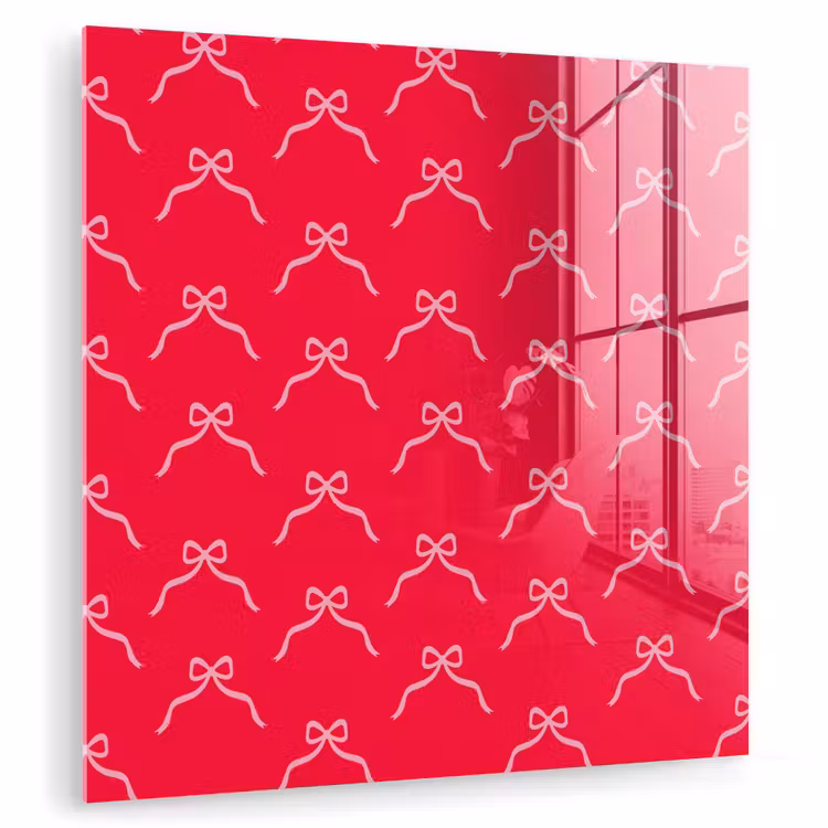 Glasbild - Schleife – Rot – Weihnachten — 1