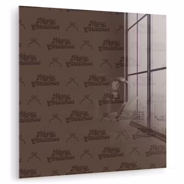 Glasbild - Text – Schleife – Braun — 1