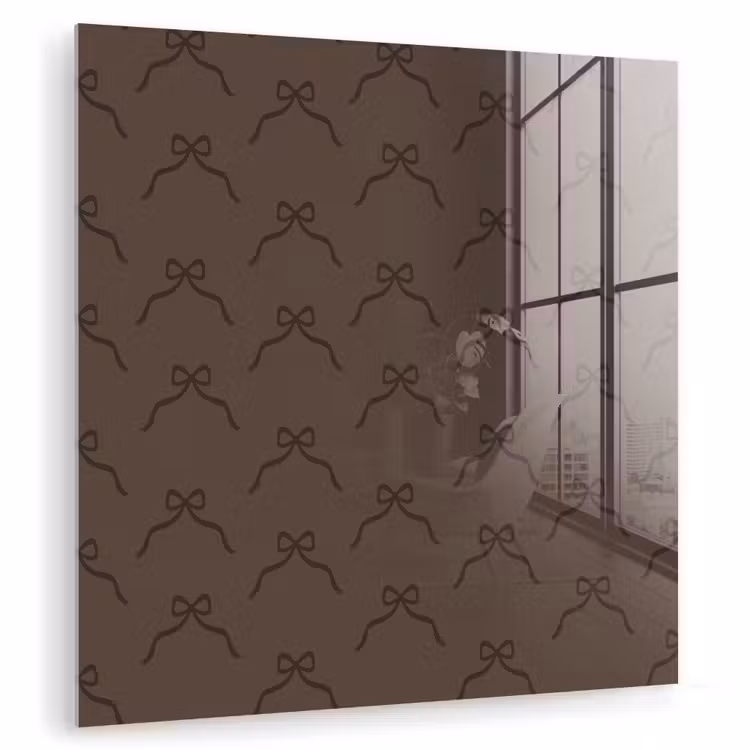 Glasbild - Braun – Weihnachten – Schleife — 1