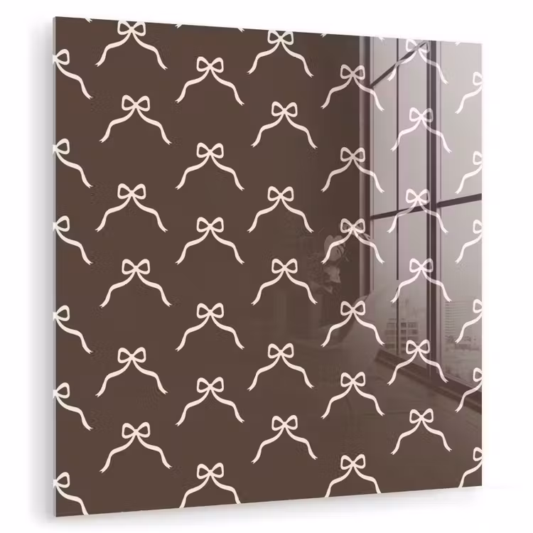 Glasbild - Weihnachten – Schleife – Braun — 1