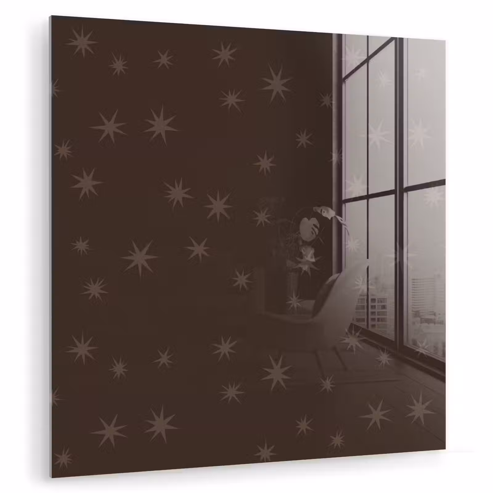 Glasbild - Braun – Sterne – Weihnachten — 1