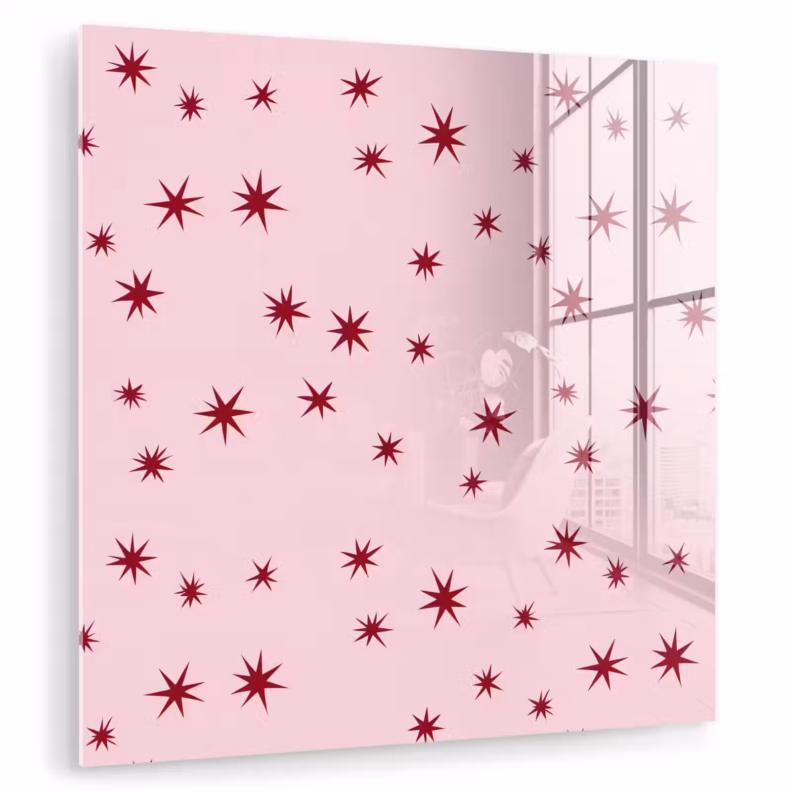 Glasbild - Stern – Rosa – Rot — 1