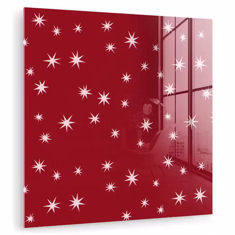 Glasbild - Rot – Weiß – Weihnachten – Stern — 1