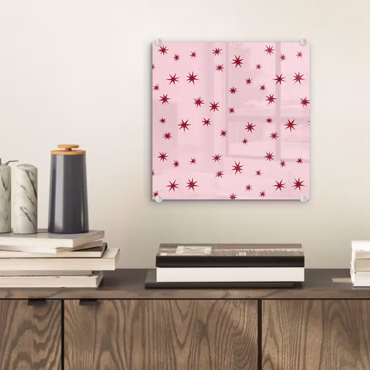 Glasbild - Stern – Rosa – Rot — 2