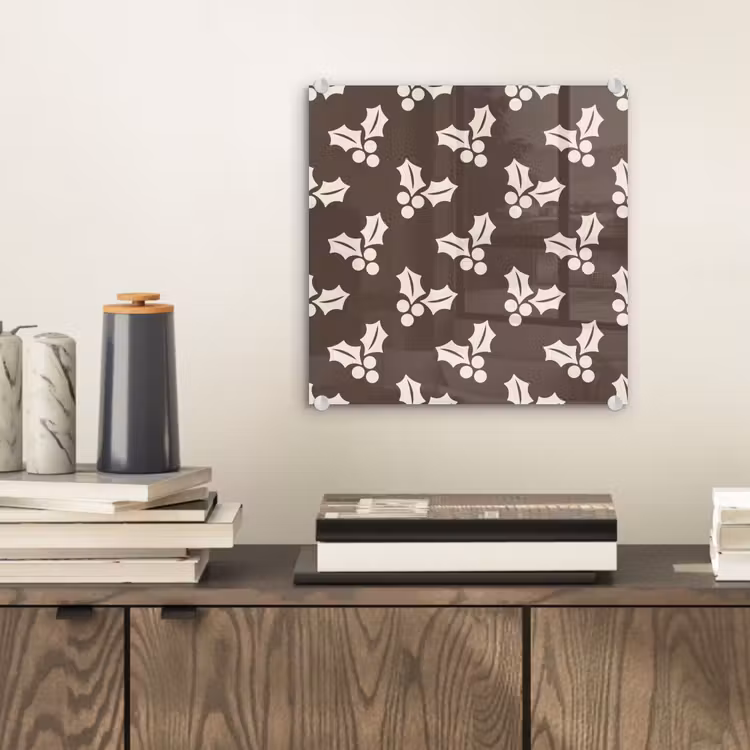 Glasbild - Stechpalme – Braun – Weihnachten — 2