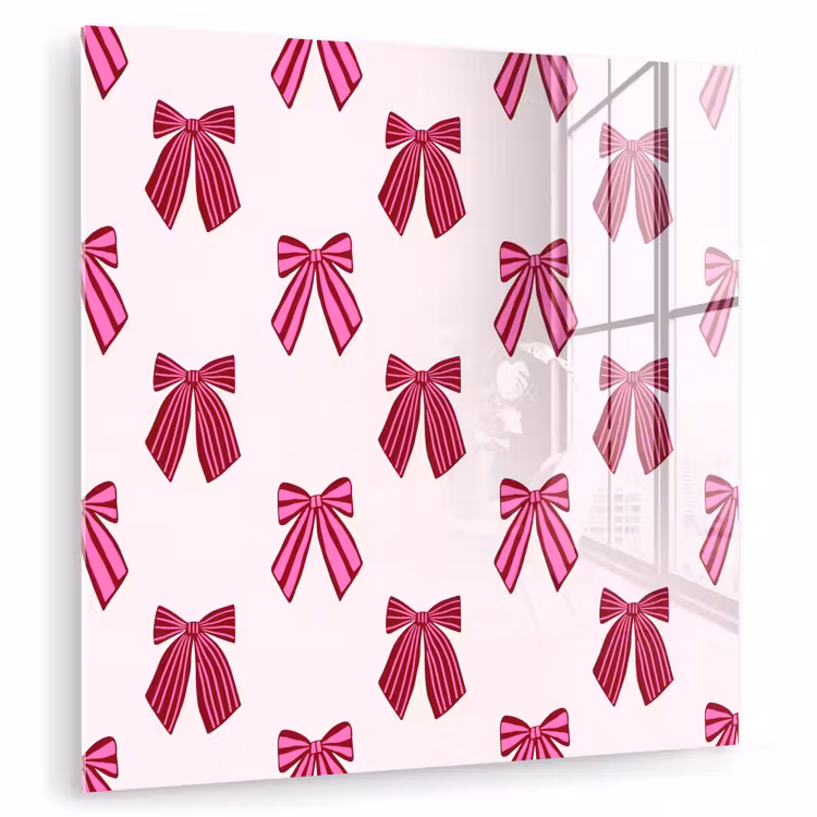 Glasbild - Schleifen – Weihnachten – Rosa — 1