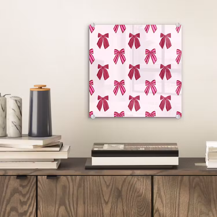 Glasbild - Schleifen – Weihnachten – Rosa — 2