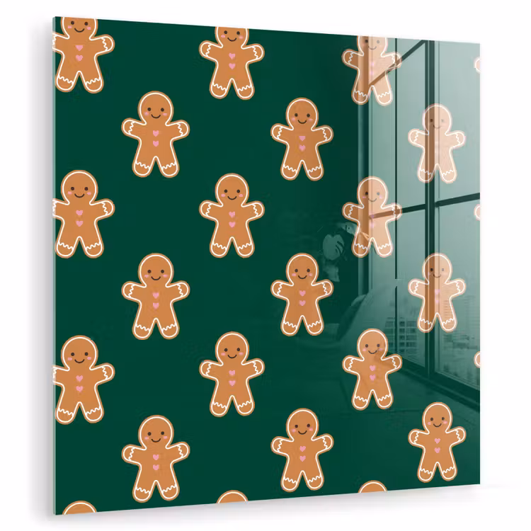 Glasbild - Lebkuchen – Weihnachten – Grün — 1