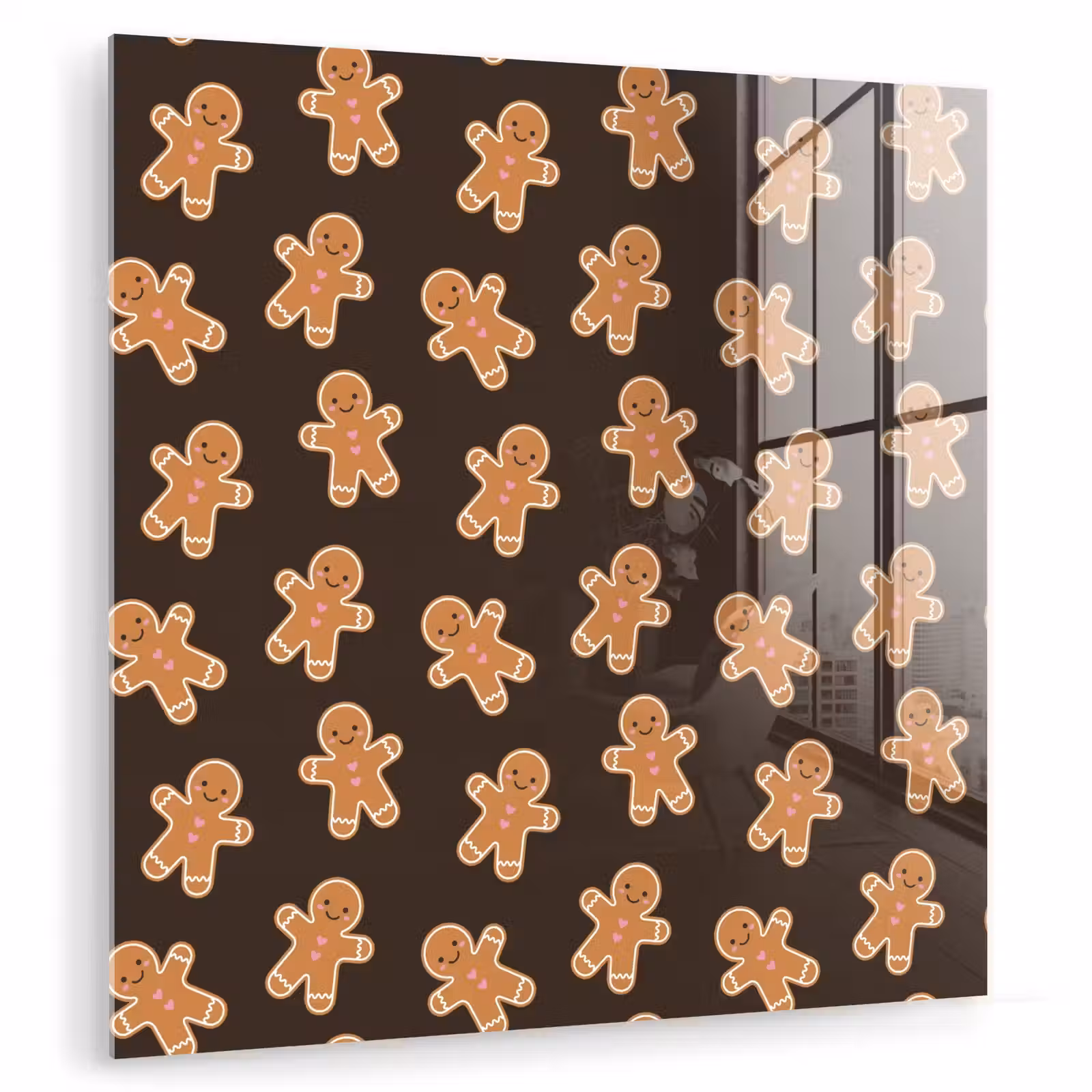 Glasbild - Braun – Pfefferkuchen – Weihnachten — 1