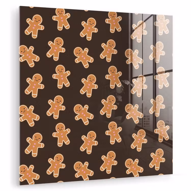 Glasbild - Braun – Pfefferkuchen – Weihnachten — 1