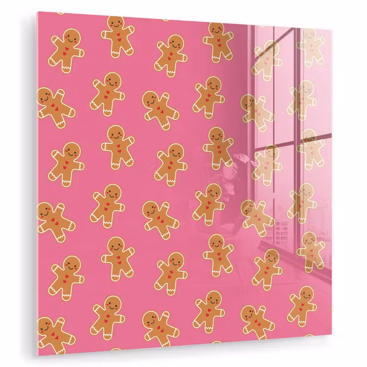 Glasbild - Lebkuchen – Rosa – Braun – Weihnachten — 1