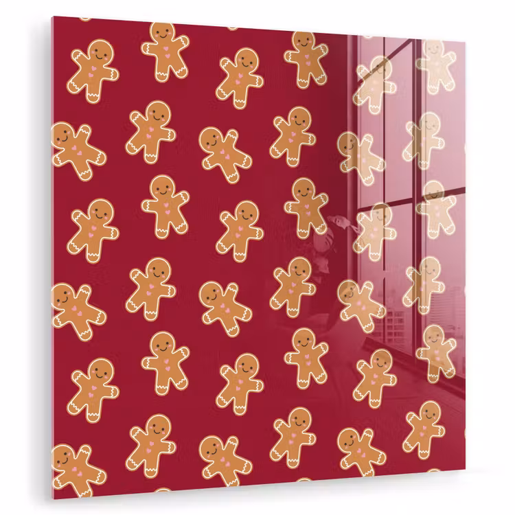 Glasbild - Lebkuchen – Rot – Braun – Weihnachten — 1