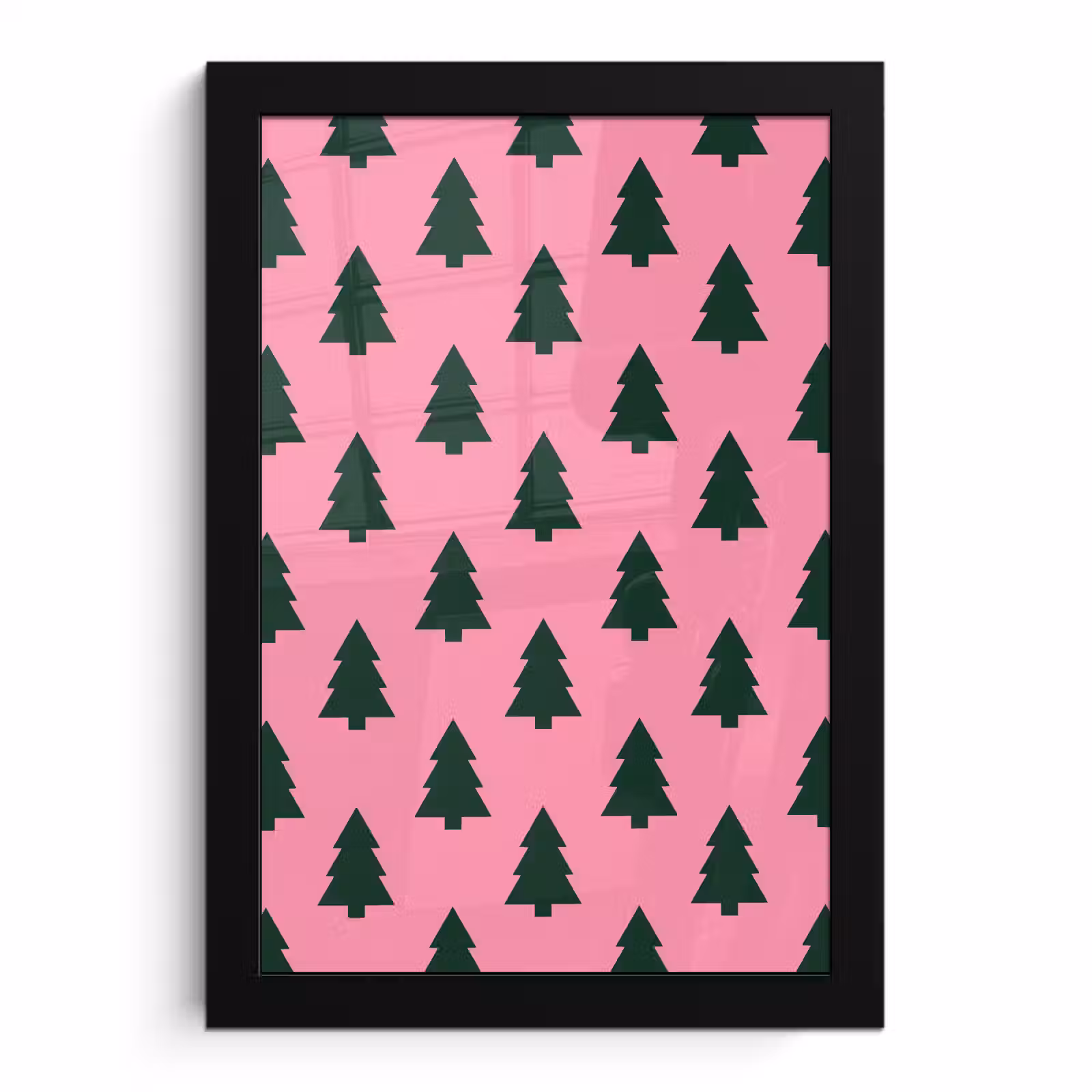 Bilder mit Rahmen - Weihnachtsbaum – Rosa – Grün — 1