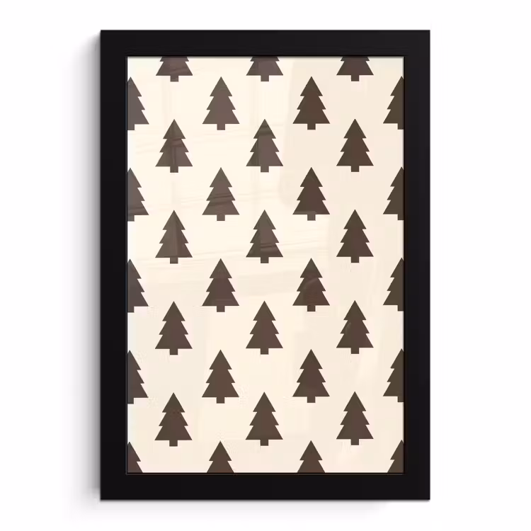 Bilder mit Rahmen - Weihnachtsbaum – Creme – Grau — 1