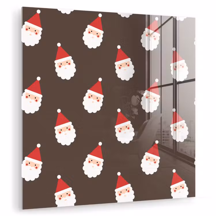 Glasbild - Weihnachtsmann – Weihnachten – Braun — 1