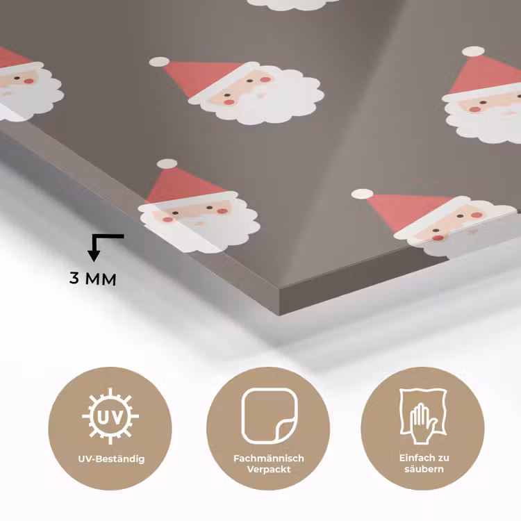 Glasbild - Weihnachtsmann – Weihnachten – Braun — 3